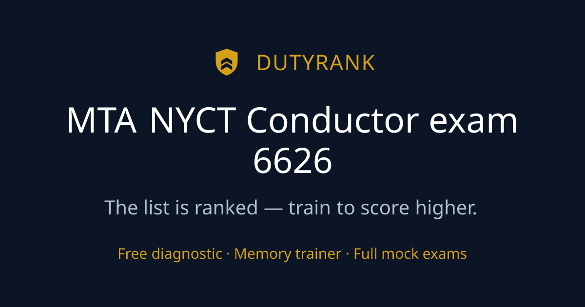 Free MTA NYCT Conductor Practice Test (2026) | DutyRank